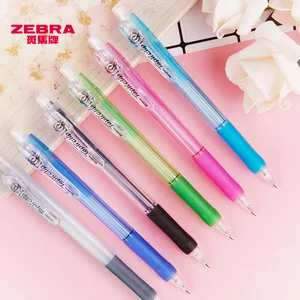 6pcs ZEBRA MN5 Mechanical Pencil 0.5mm Pushing Activity Pencil Classic Style Soft Grip Telescopic Tip Transparent Pen