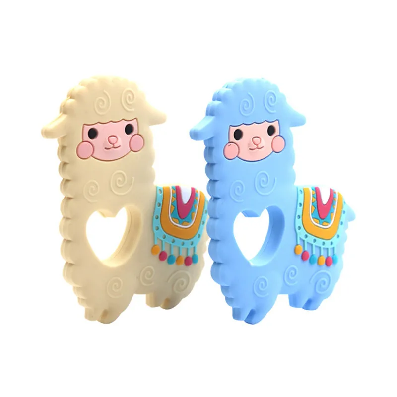 

Silicone Beads 1pcs Alpaca Teether DIY Sheep Baby Chewing Pendant Nursing Sensory Teething Pacifier Dummy Jewelry Animal Toys