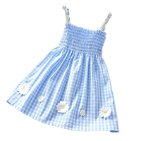 vidmid new plaid dress girl princess sleeveless cotton clothing little girl cotton baby summer fashion dresses children p736