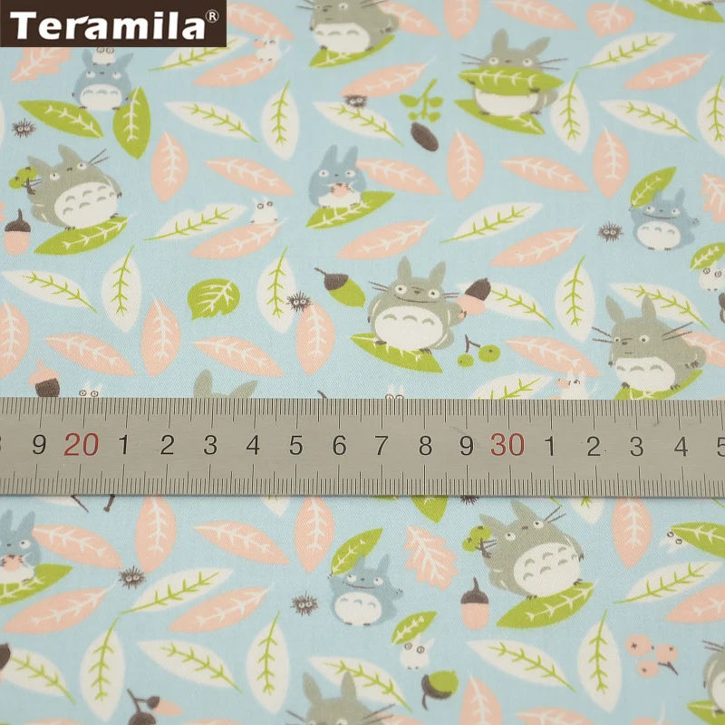 2016 Sky Blue 100% Cotton Fabric Twill Fat Quarter Orange and White Leaves Designs Home Textile Material Bed Sheet Patchwork|fat quarters|100% cotton