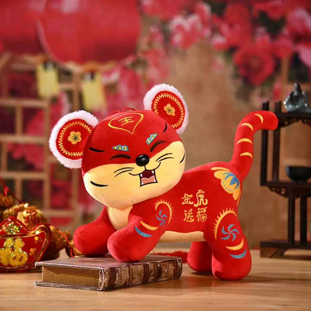 

Китайский талисман, модель 2022 года, плюшевый тигр в виде знаков зодиака на новый год, кукла-талисман, украшения на удачу, подарок для детей