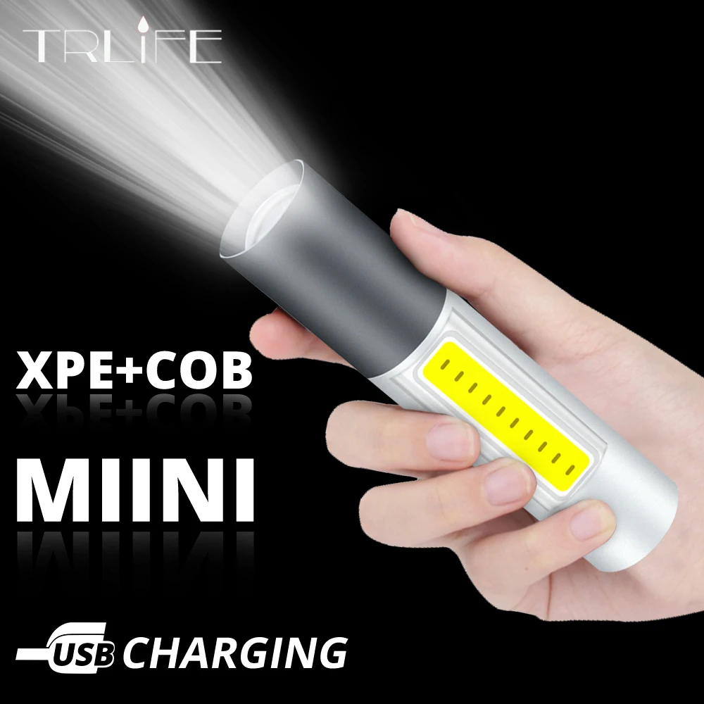 USB Перезаряжаемый фонарик с монолитным блоком светодиодов мини зумом 600 мАч водонепроницаемый стильный