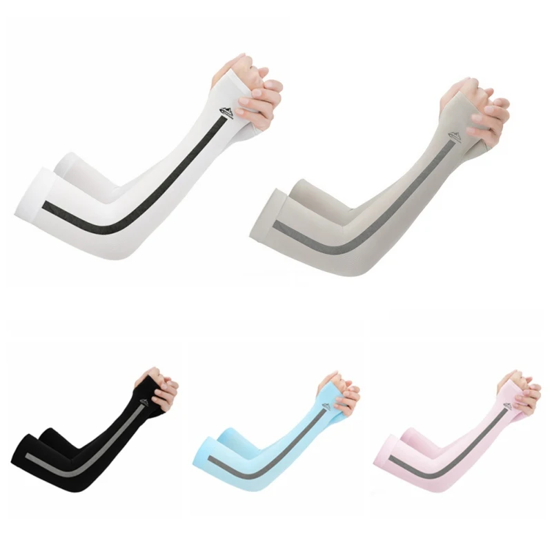 

Unisex Arm Sleeves Breathable Ice Silk Sunscreen Cuff Summer Riding Cool Sleeves Outdoor Sports Running Arm UV Protection 12