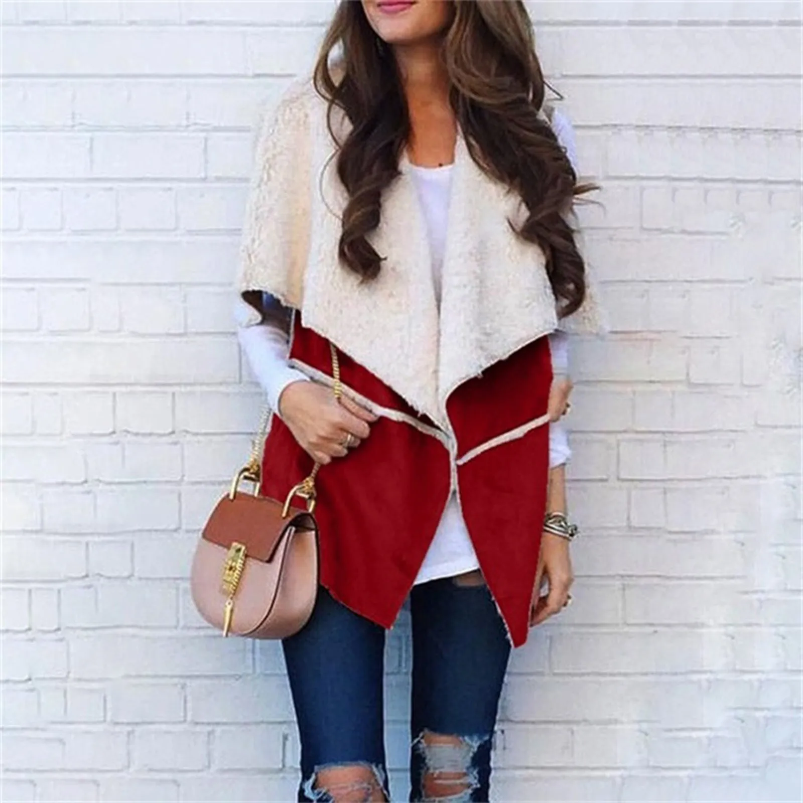 

Fashion Suede Sleeveless Vest Coat Casual Ladies Waistcoat Cardigan Blouse Jacket Coat Female Autumn Winter Womens Outerwear