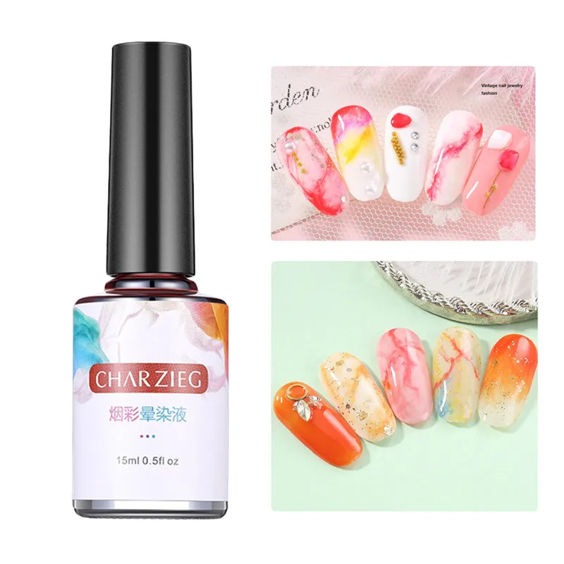 15 мл акварельные чернила лак для ногтей набор Цветущий гель эффект дыма