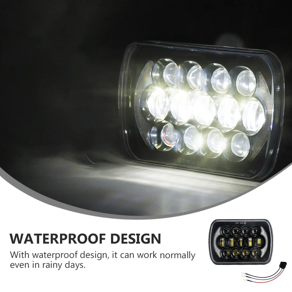 

1Pc Square LED Headlight Useful Car Headlamp Practical Vehicle Accessory