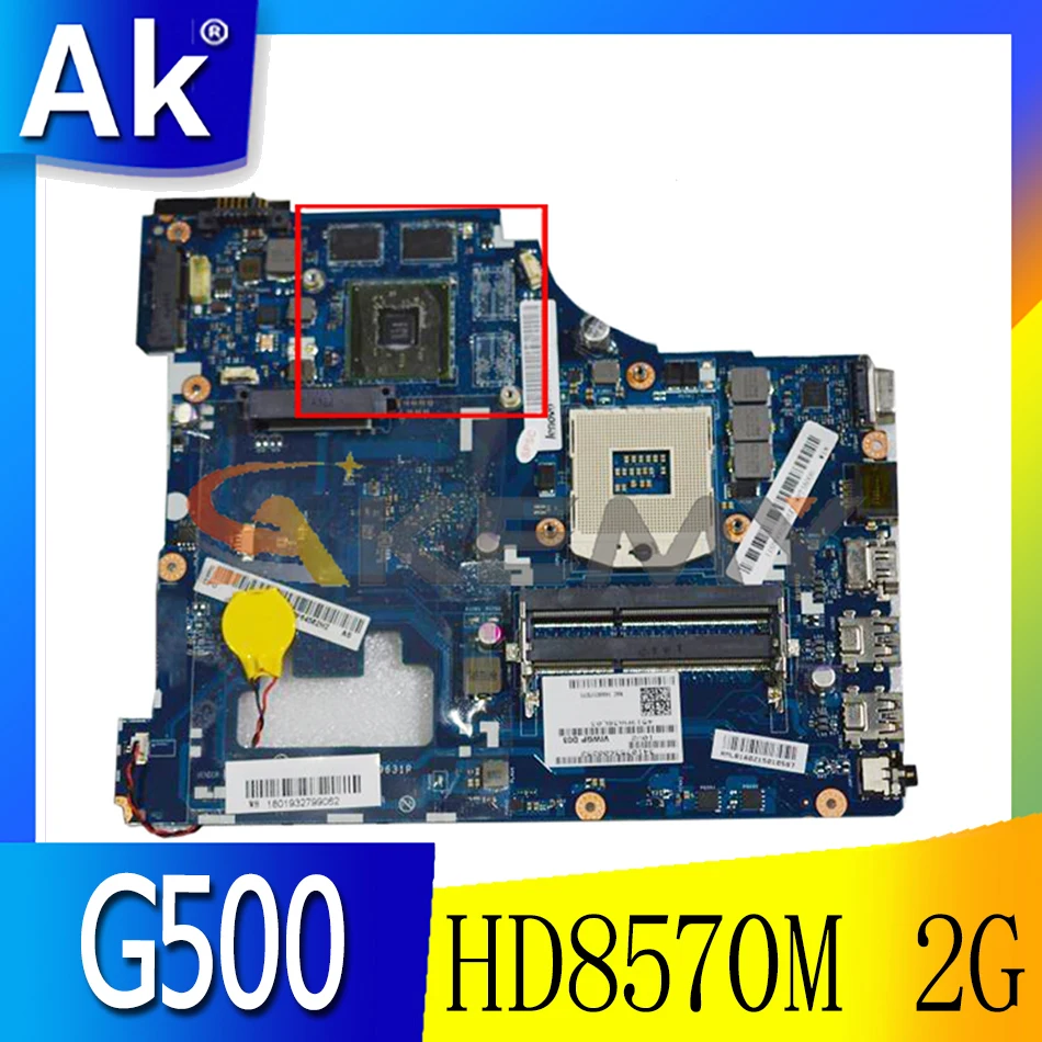 

Akemy VIWGP/гр LA-9631P материнская плата для ноутбука Lenovo G500 Материнская плата ноутбука 90002822 PGA989 HD8570M 2G DDR3 100% тест