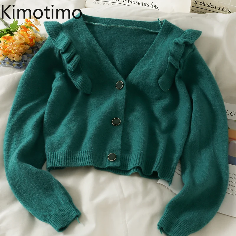

Кардиган Kimotimo Женский трикотажный, шикарный темпераментный свитер в Корейском стиле с V-образным вырезом, в стиле пэчворк, подходит под все, ...