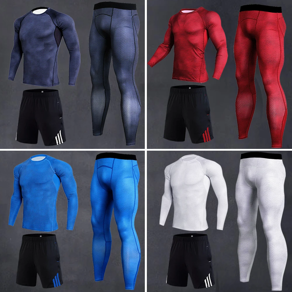 

3 шт./компл. и Для мужчин шерстяное пальто с длинными рукавами для девочек тренажерный зал Фитнес Беговая компрессия костюм эластичные дышащ...