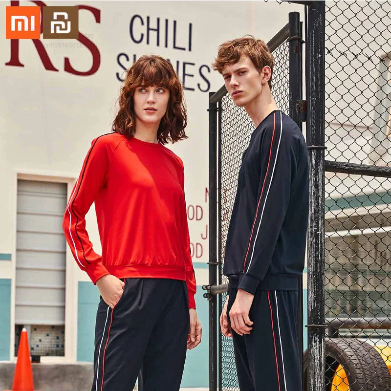 Спортивный костюм Xiaomi mijia для пар свитер с круглым вырезом и штаны мужчин женщин