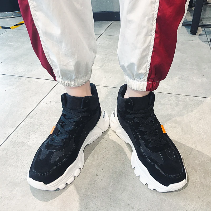 Новинка мужские кроссовки с высоким берцем прогулочная обувь на плоской подошве