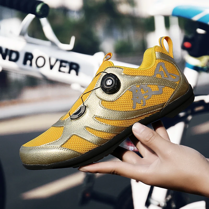 

2020 New road cycling shoes professional racing road bike bicycle sneakers dazzle color ultralight breathable self-locking shoes