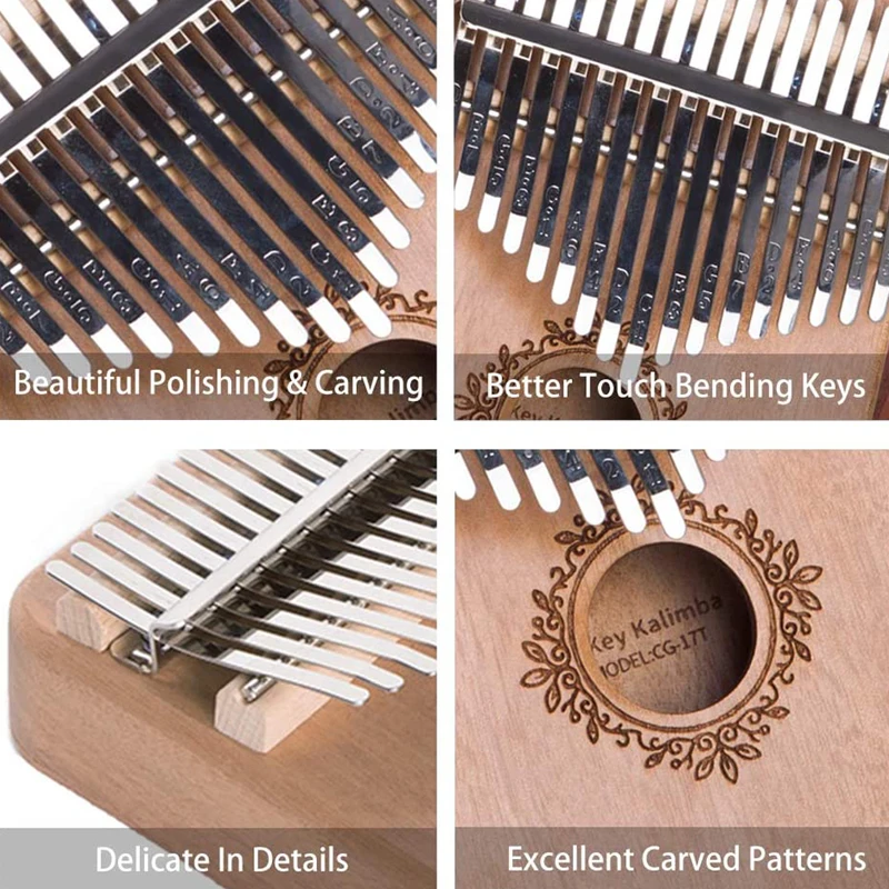 Пианино для большого пальца Kalimba музыкальные инструменты с 17 клавишами и