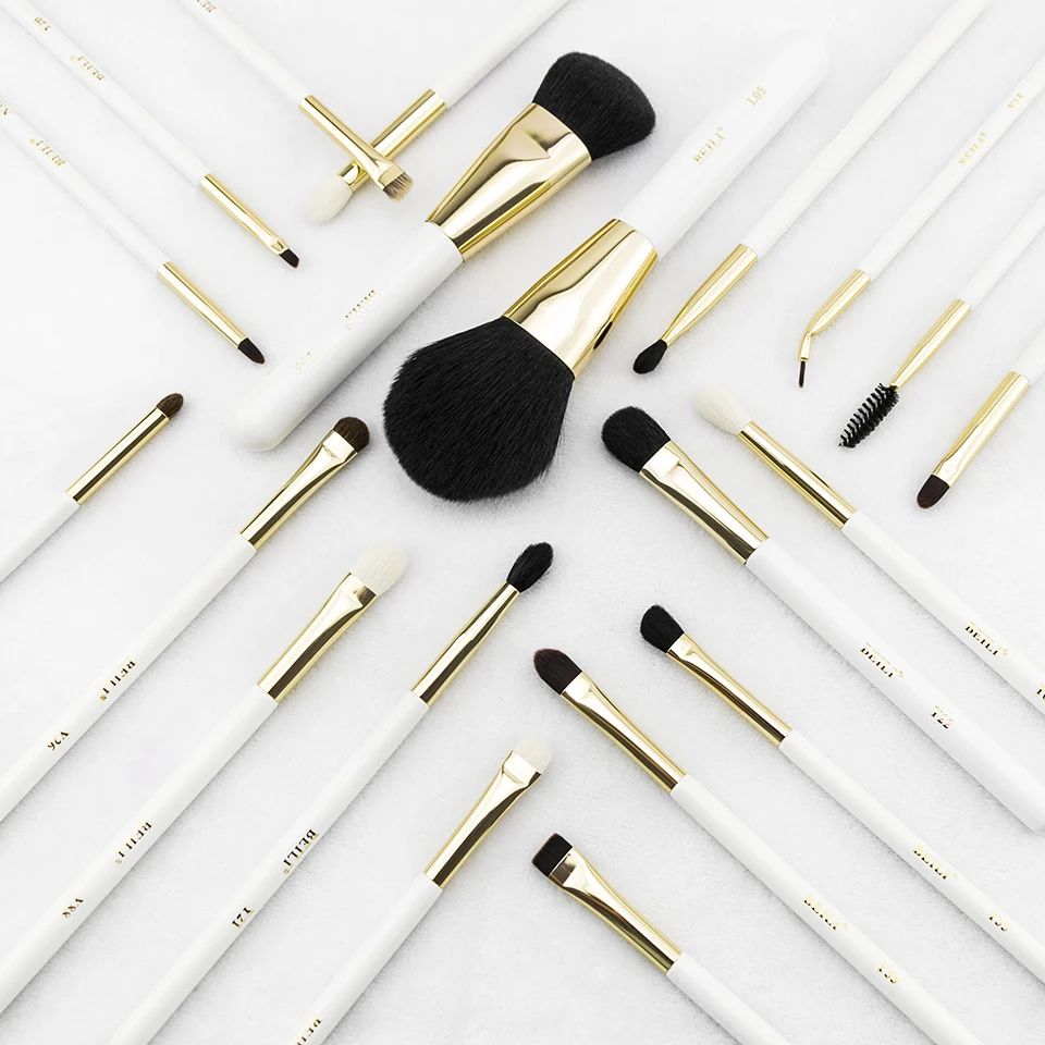 BEILI натуральная 20 шт набор кистей для макияжа из козьего волоса с белой ручкой