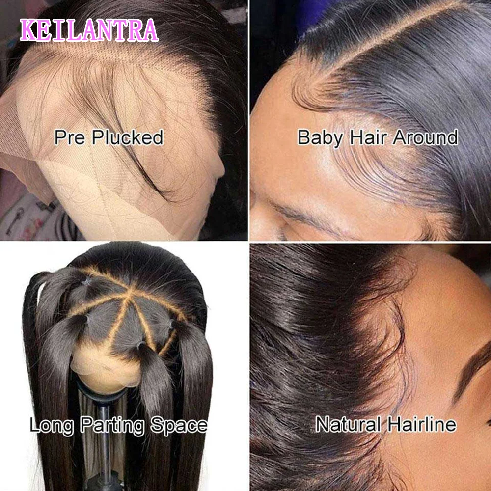 Парик из человеческих волос на сетке естественный цвет прозрачные прямые парики