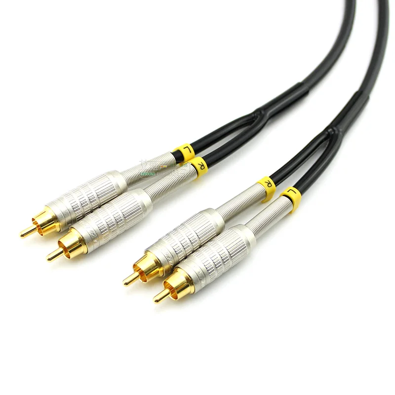 1 шт., самодельный стереокабель с двумя RCA разъемами