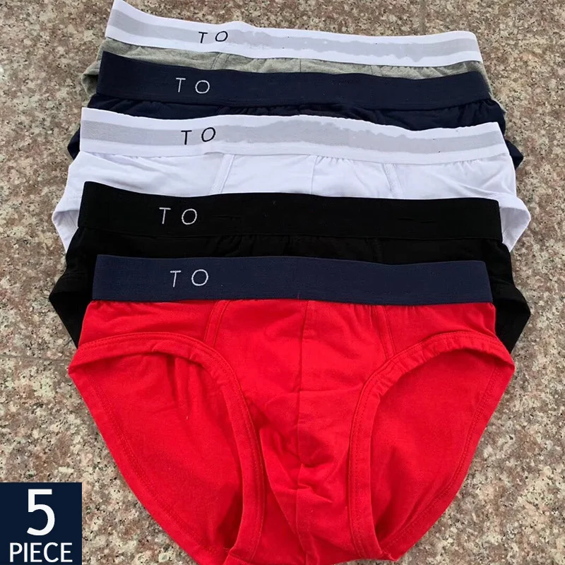 

5Pcs/Lot Sexy Men's Cotton Panties Set Underwear Seamless Letter Comfort Briefs Low Waist Men Breathable Underpants Men Lingerie