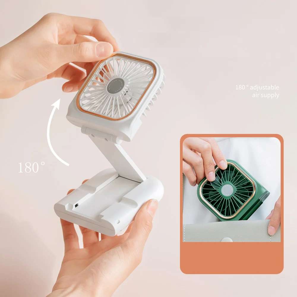 

Hanging Neck Fan Mini USB Portable Charging Handheld Fan Ventilador Folding Silent Fan 3000mAh Power Bank Mobile Cooling Fan