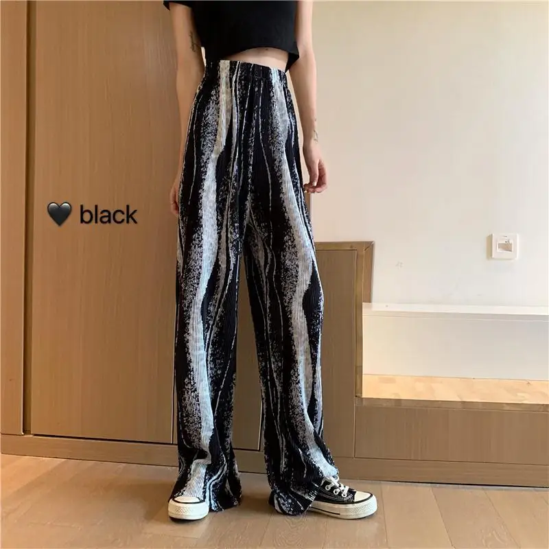 

Black Striped Cargo Pants Women Hip Hop Pants Female Streetwear Capris Elastic High Waist Trousers Female Summer Gym Pants Girls
