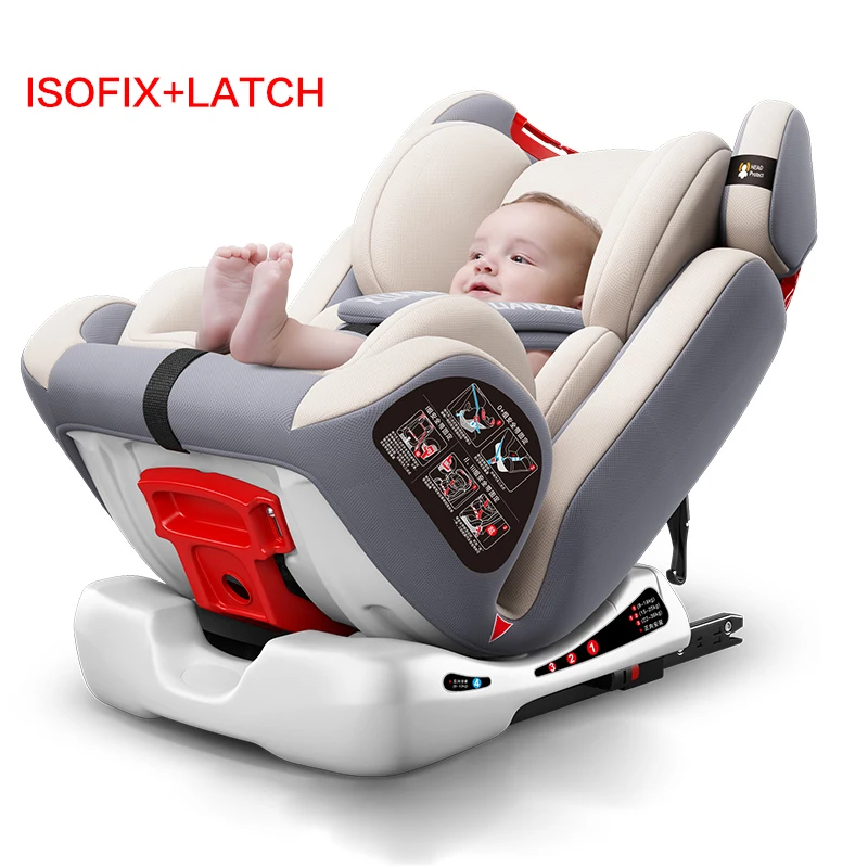 ISOFIX Child Car Safety Seat Reclining Car Portable Seat 0-12 Years Old can Adjustable Two-way Installation Booster Seat