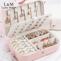 jewelry organizer large capacity leather storage box portable travel necklace ring holder small case solid cosmetic bag x382h