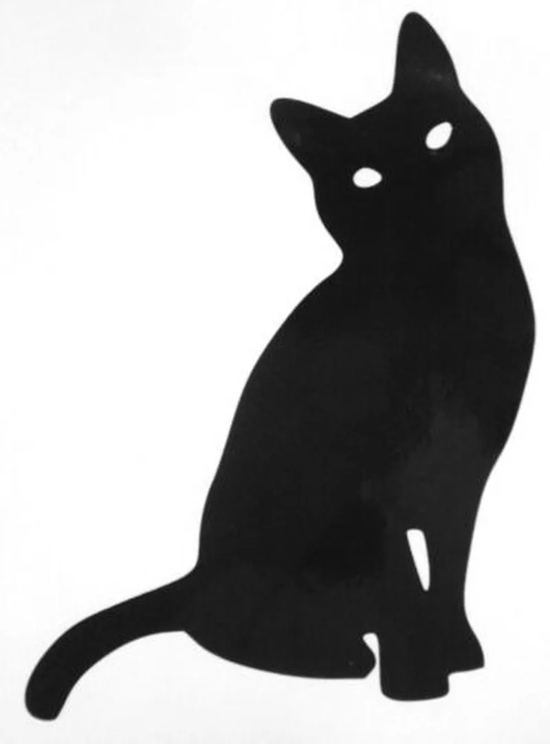 4 "* 6" Котик силуэт контур пижамы с забавными животными виниловые наклейки в