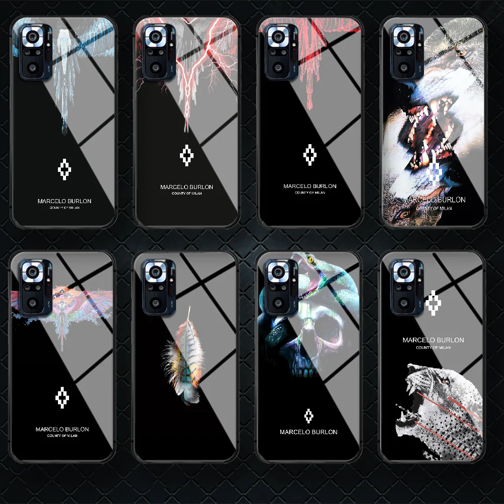 

Fashion Marcelo Brand Burlones Tempered Glass Phone Case Cover For Xiaomi Redmi Note 7 8 9 10 K40 A C S T Pro Black Fashion