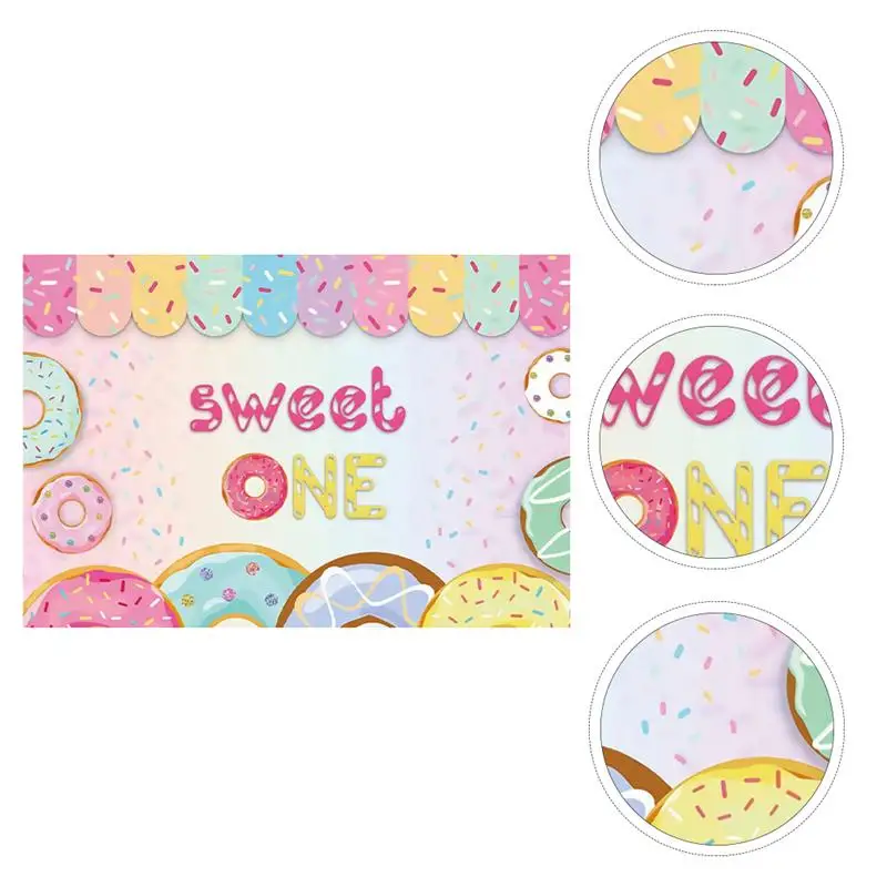 

Dessert Donuts Pink Studio Photo Background Cloth Decoration Birthday Backdrop