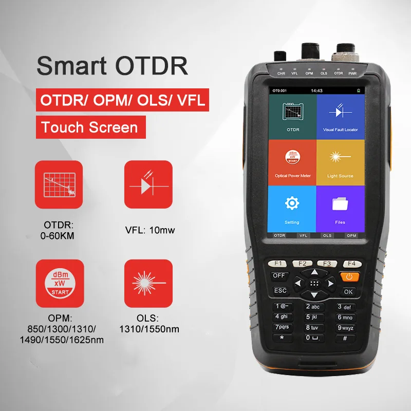 TM290 Мини OTDR умный портативный с VFL/КПМ/операции сенсорный экран оптический