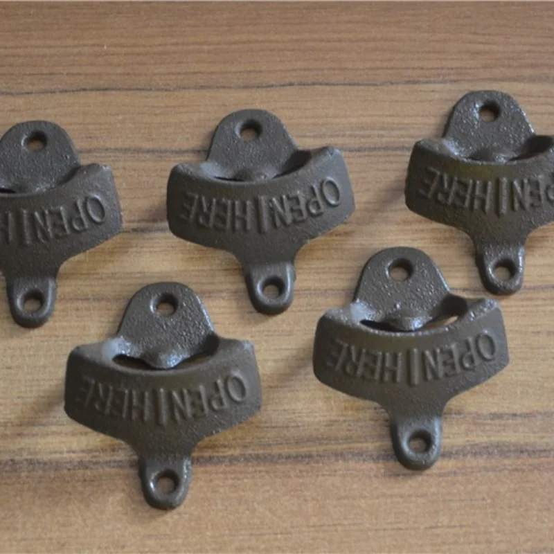 

50 units / batch free delivery bottle opener wall cover installation beer wine iron cafe wall open here retro wall fixed