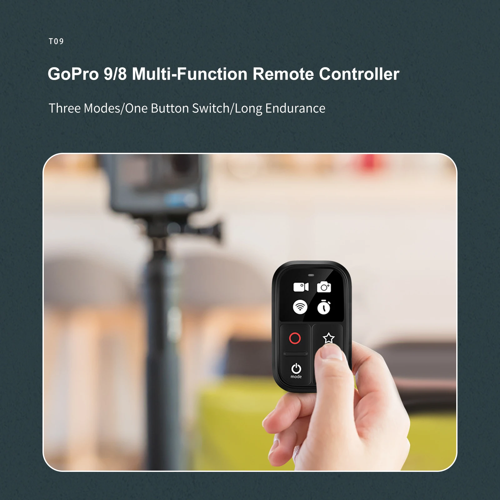 TELESIN 80M Wireless Remote Controller for Gopro Hero 8 7 6 5 4 3+ Wifi with Wrist Strap Long Distance Control | Электроника