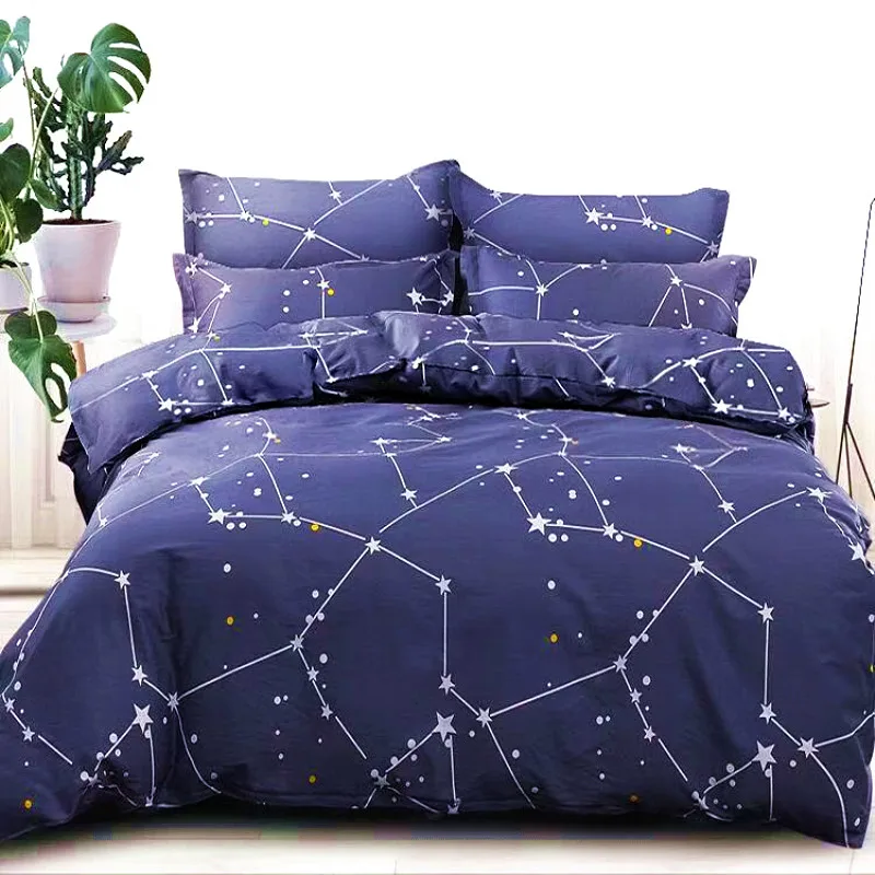 2021 Classic Bedding Set 3 Size Grey Blue Flower Bed Linen 3pcs/set Duvet Cover Pastoral Cotton Quilt With Pillowcase | Дом и сад