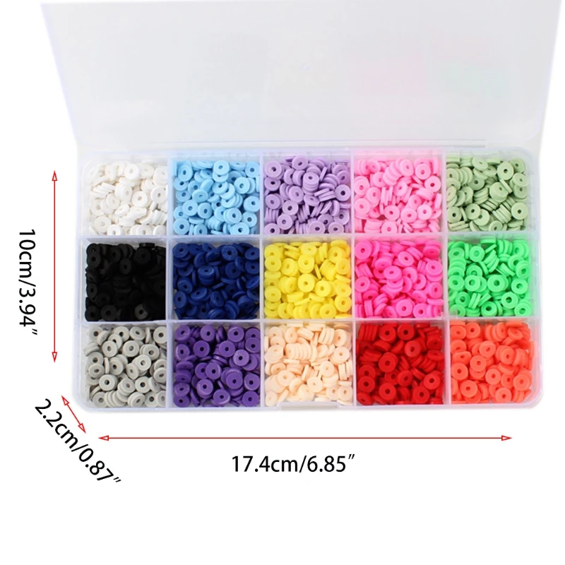 

Color DIY Earring Necklace Craft Set Soft Pottery for Jewelry Making 15Grids
