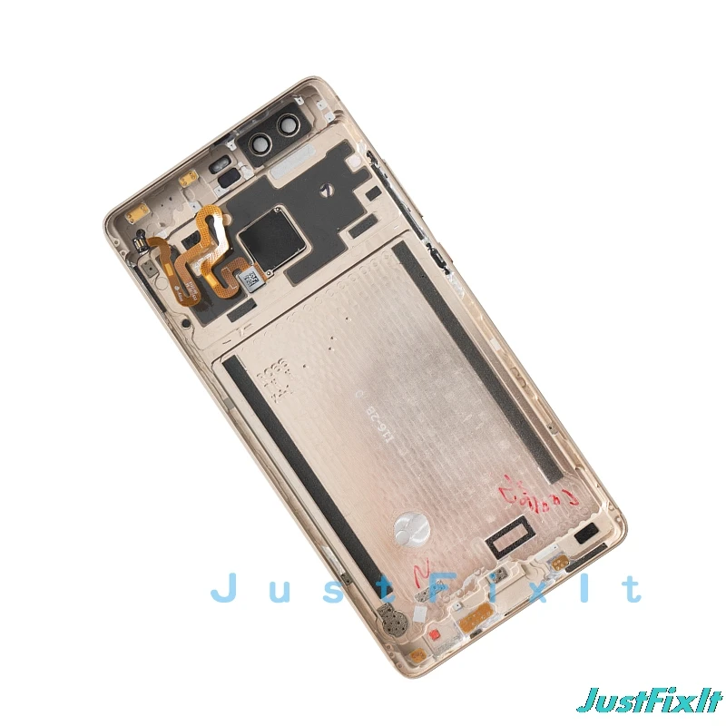 Корпус Батарея Крышка для huawei P9 EVA-L09 EVA-L19 EVA-AL00 дверь задняя Шасси Рама+ отпечатков пальцев Сенсор гибкий кабель