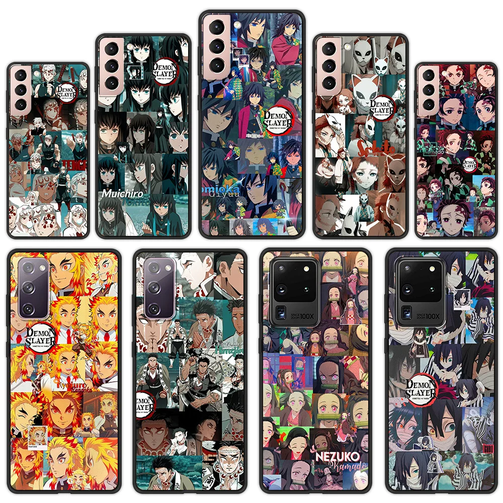 

Чехол для телефона Kimetsu No Yaiba рассекающий демонов для Samsung Galaxy S21 Ultra S20 FE S10 S9 Plus S10E S8 Note 20 10 Lite, черный чехол