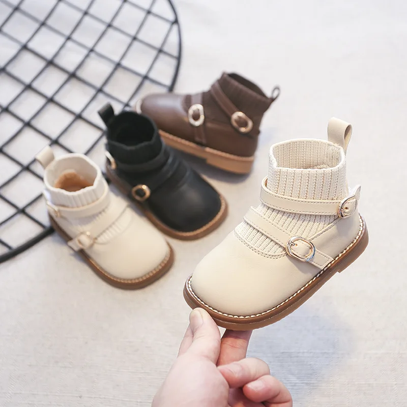 

Female Baby Shoes Baby Toddler Shoes 0-3 Years Old Princess Shoes Short Boots Little Girls Boots Soft Bottom Non-slip