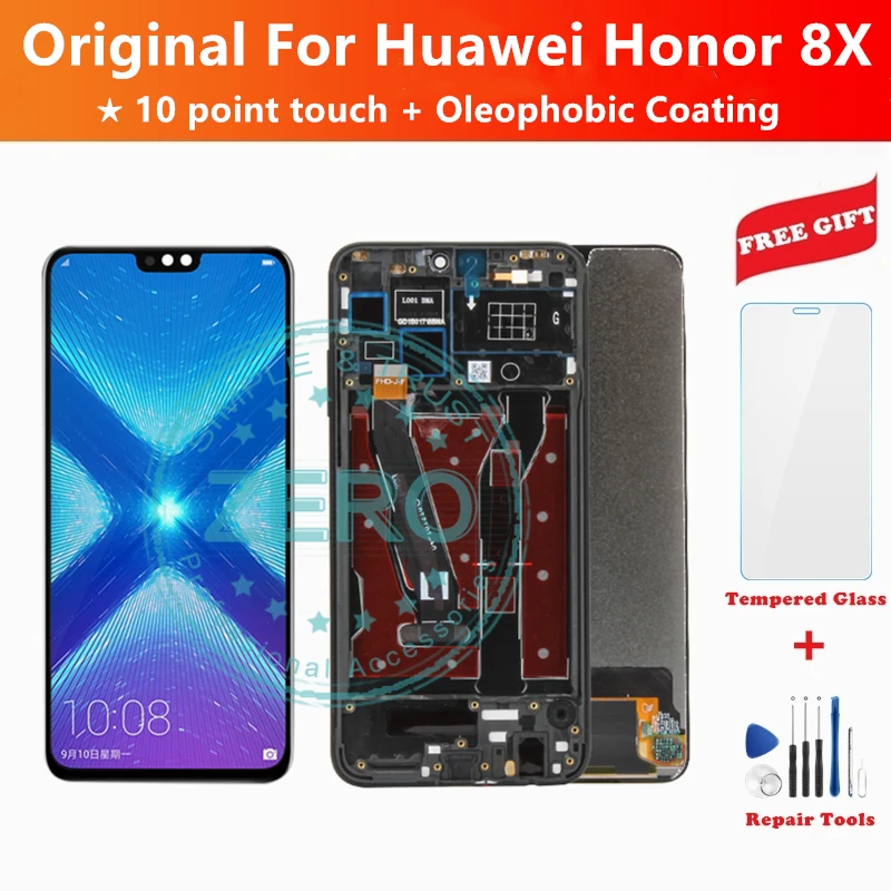 Оригинальный ЖК дисплей и рамка для Honor 8X 10 сенсорных панелей экран Huawei View Lite