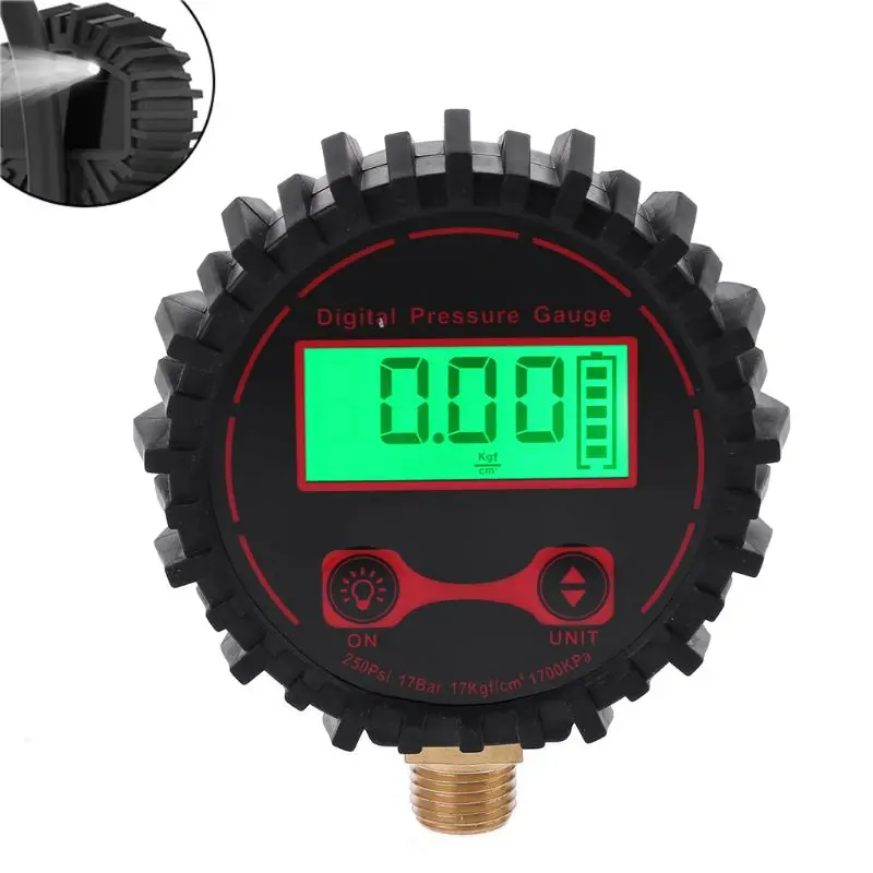 Цифровой датчик давления в шинах с фонариком 0 250 PSI 1/4 дюйма для автомобилей