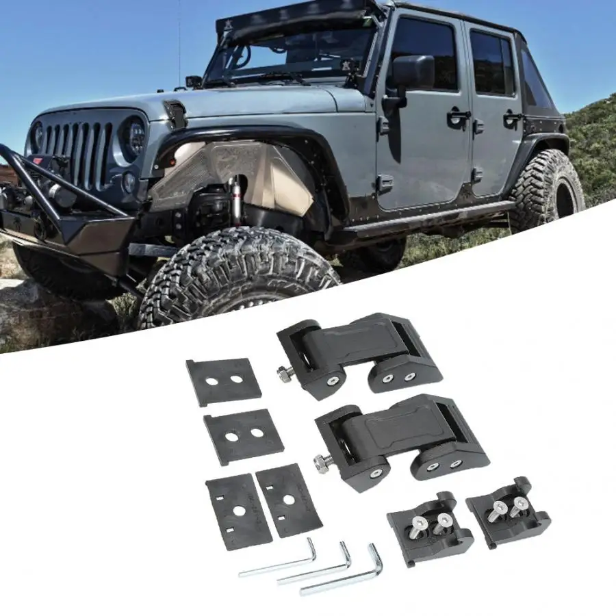 1 пара черный капот замок задвижка Пряжка подходит для Jeep Wrangler JK 2007 2017 дверные