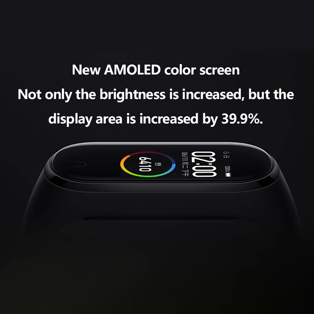 Фитнес браслет xiaomi mi band 4 смарт пульсометр фитнес 135 мАч цветной экран bluetooth 5 0