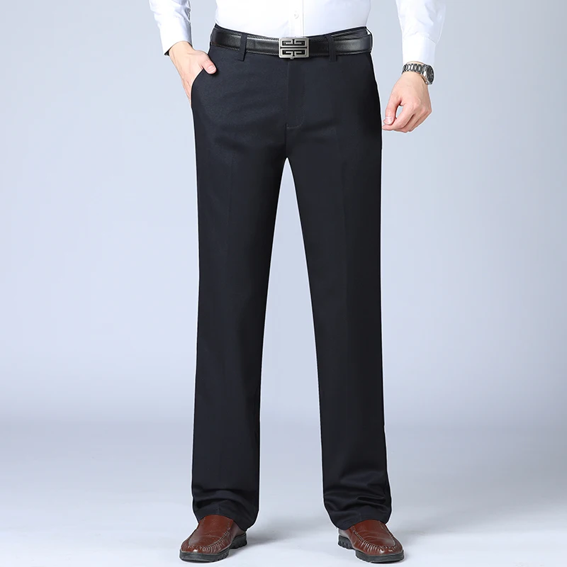 Мужские брюки прямые свободные повседневные модные высококачественные офисные