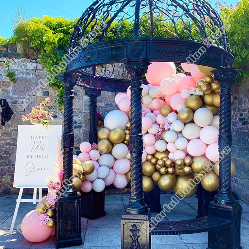 

120pcs Maca Pink White Latex Balloon Arch Kit Wedding Baby Shower Birthday Party Backdrop Holiday Dinner Table Toy Decoration