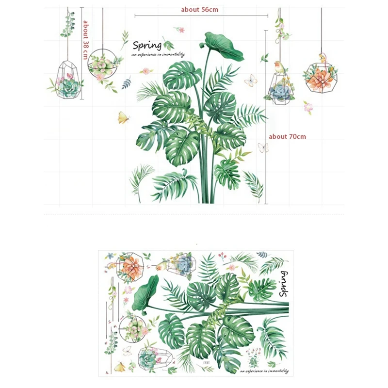 

DIy Wall Decal Plant Tropical Leaves Wall Stickers Wall Decoration for Living Room Bedroom Hallway Fridge