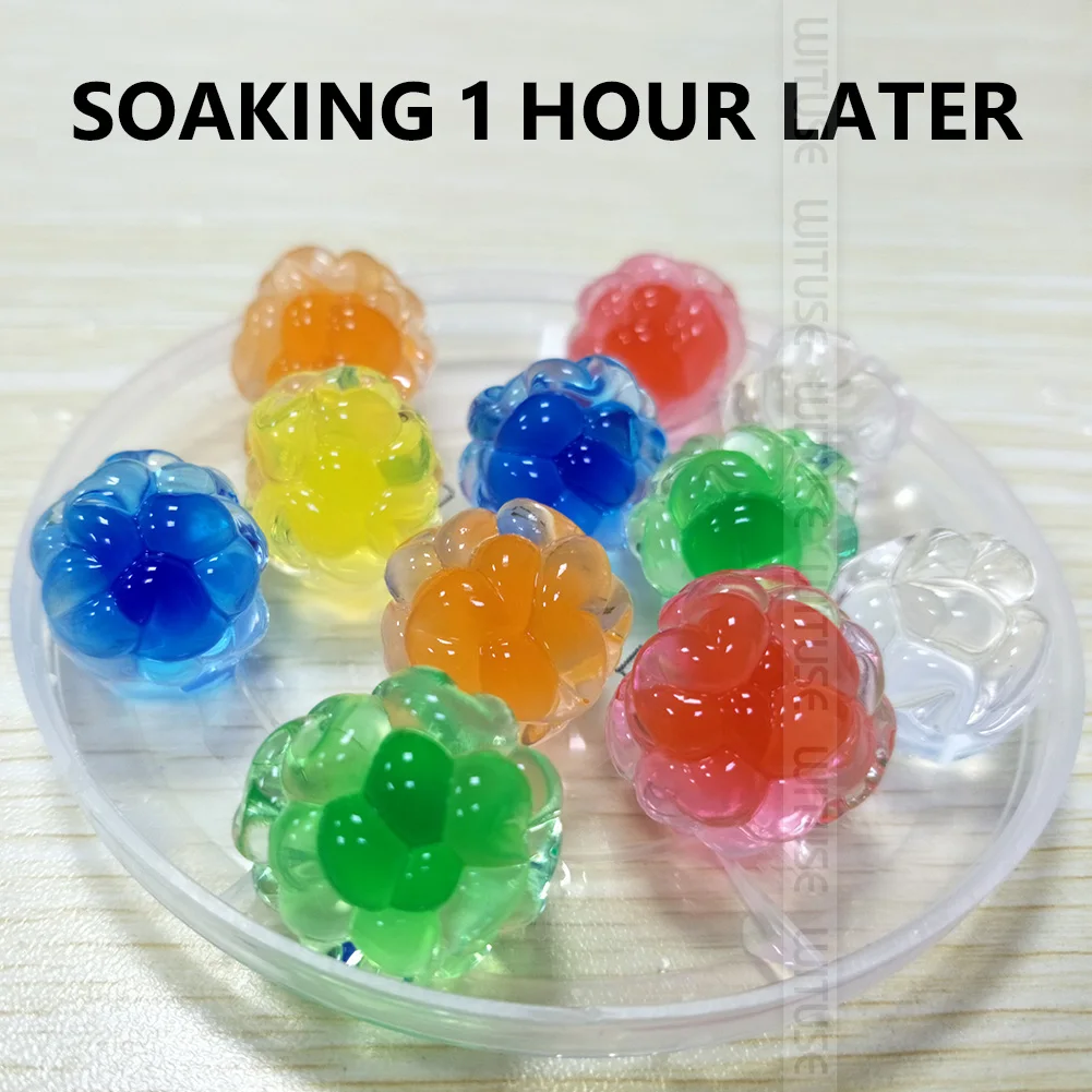 

500Pcs 3-4cm Crystal Soil Water Beads Multi Mud Hydrogel Pear Shaped Very Big Growing Bulbs Wedding Grow Ball Home Decor Colors