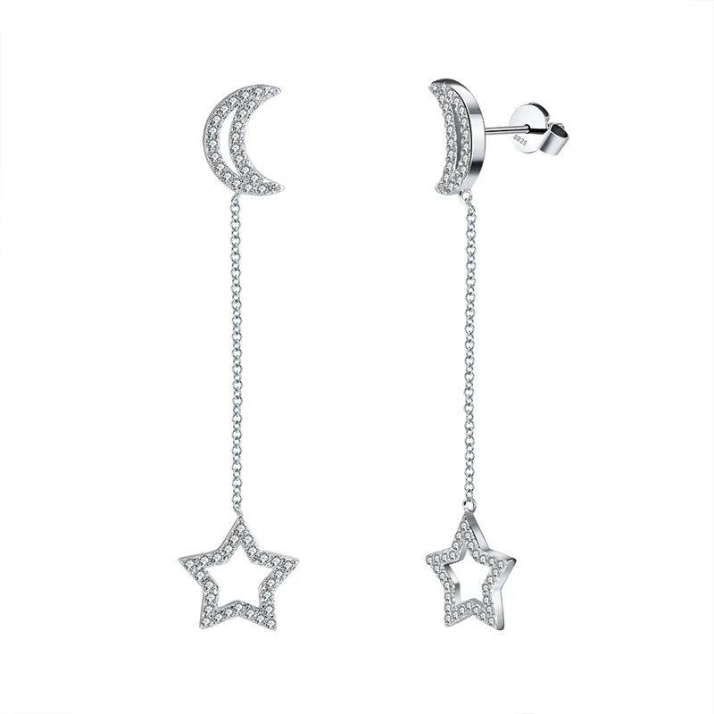 SE62 ORSA JEWELS подлинное серебро высшей пробы 925 женские серьги AAA Блестящий кубический циркон длинные висячие серьги женские ювелирные изделия для вечеринок SE62 - Цвет камня: SE62