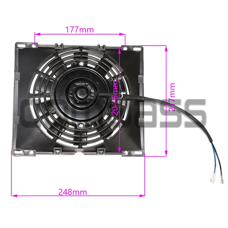 Бензиновый резервуар масляный 12 В охлаждающий вентилятор прямоугольный водяной