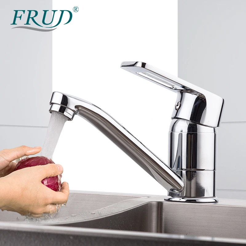 Смеситель для кухни FRUD кухонный кран с длинным носиком и поворотным