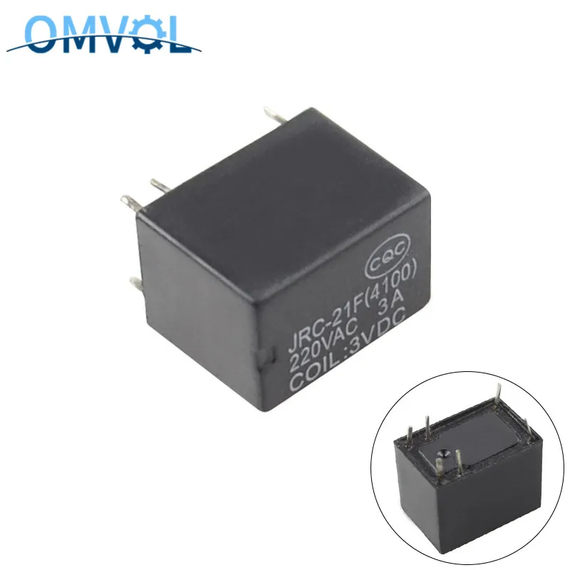 Миниатюрное реле PCB 6 контактов Мини постоянного тока 3В 5В 9В 12В 24В JRC-21F 4100 5 шт. |