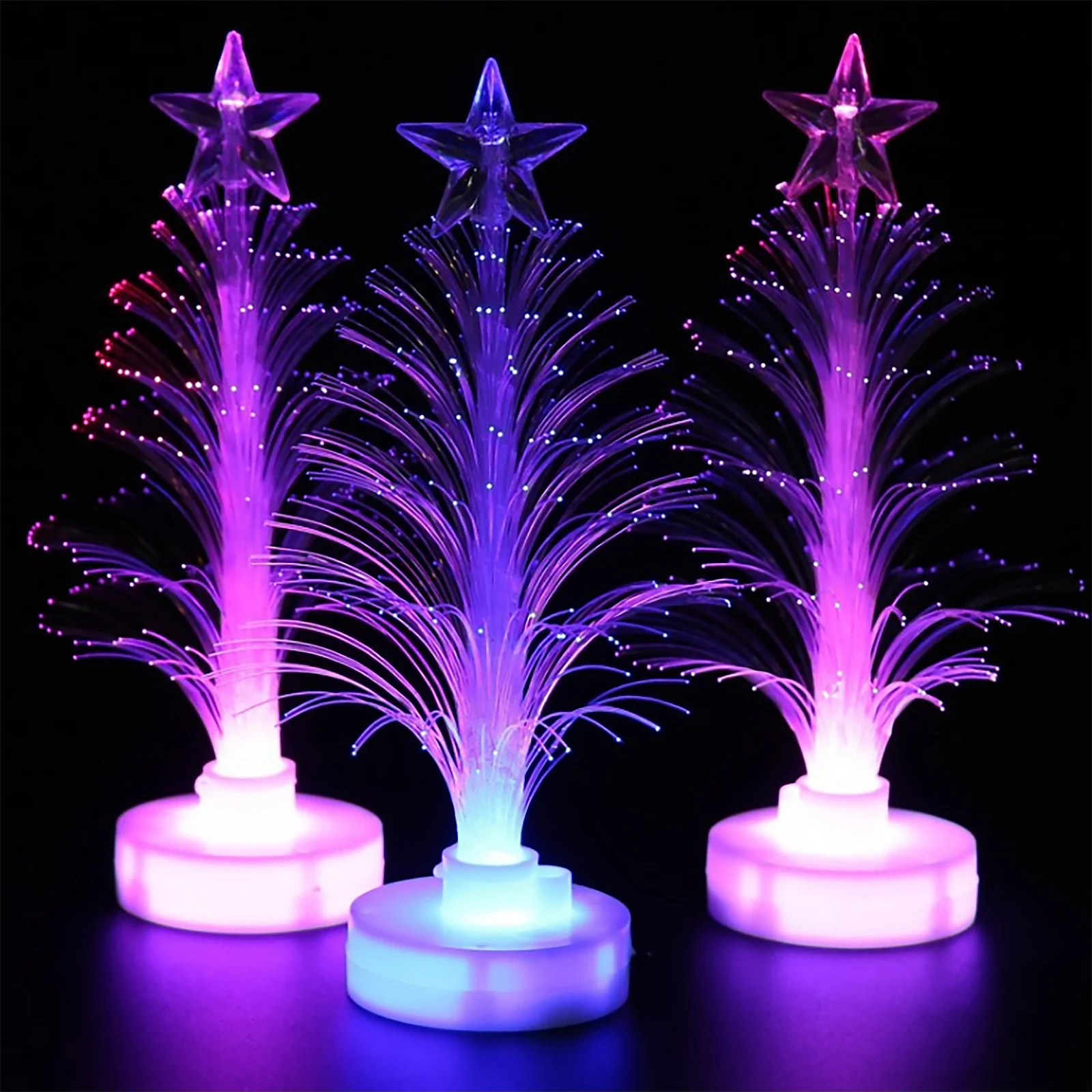 

Christmas Tree Lamp Glowing Christmas Tree Muti-Colour Fiber Xmas Tree Light Home USB Power Xmas Decoration Night Light-Up Toy