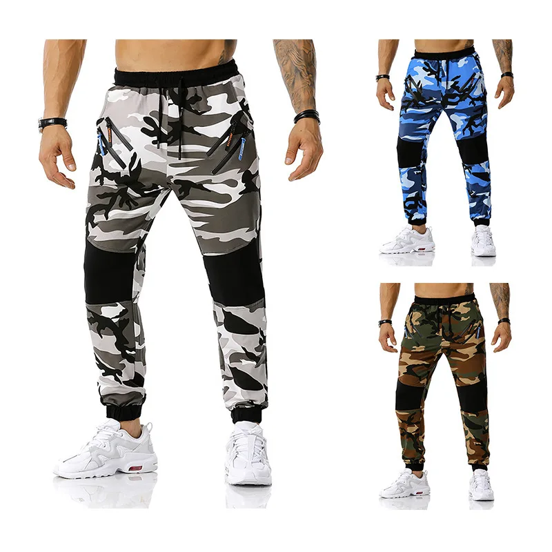 

Spring and Autumn new men's Mosaic camouflage jogging pants, outdoor sports football training pants, men's fitness pants